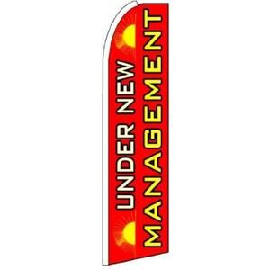 Feather Banner Flag -"Under New Management" 3 X 11.5 Foot